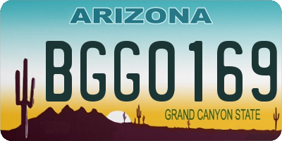 AZ license plate BGG0169