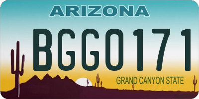 AZ license plate BGG0171