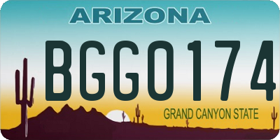 AZ license plate BGG0174