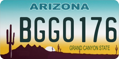 AZ license plate BGG0176