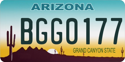 AZ license plate BGG0177