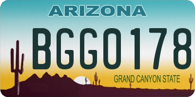 AZ license plate BGG0178