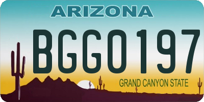 AZ license plate BGG0197