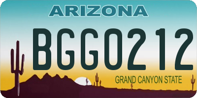 AZ license plate BGG0212