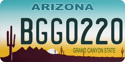 AZ license plate BGG0220