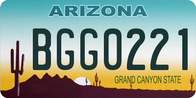 AZ license plate BGG0221