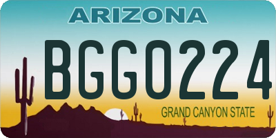AZ license plate BGG0224