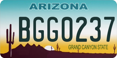 AZ license plate BGG0237