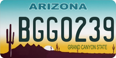 AZ license plate BGG0239