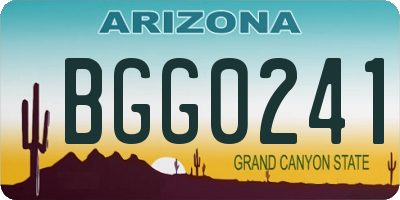 AZ license plate BGG0241