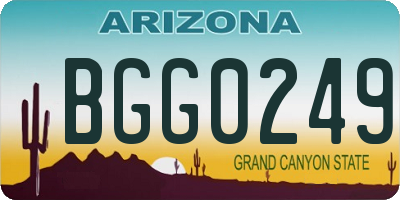 AZ license plate BGG0249