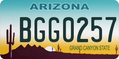 AZ license plate BGG0257