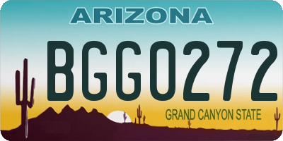 AZ license plate BGG0272