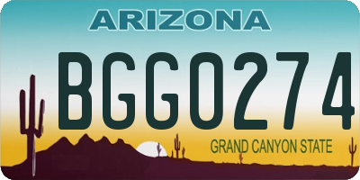 AZ license plate BGG0274
