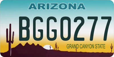AZ license plate BGG0277
