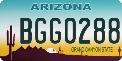 AZ license plate BGG0288