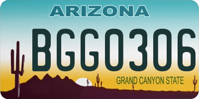 AZ license plate BGG0306