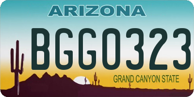 AZ license plate BGG0323