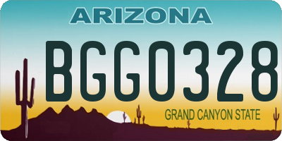 AZ license plate BGG0328