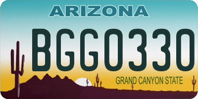 AZ license plate BGG0330