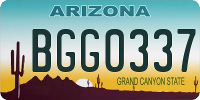 AZ license plate BGG0337