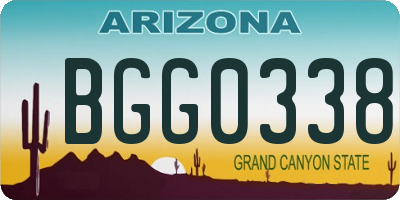 AZ license plate BGG0338