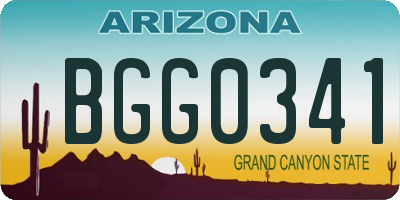 AZ license plate BGG0341