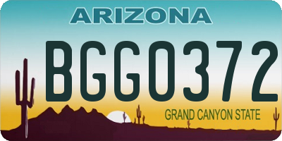 AZ license plate BGG0372