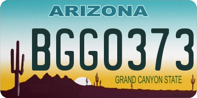 AZ license plate BGG0373