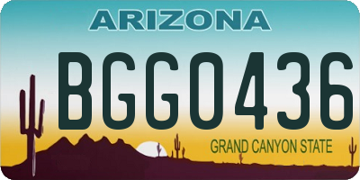 AZ license plate BGG0436