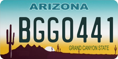 AZ license plate BGG0441