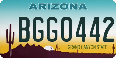 AZ license plate BGG0442