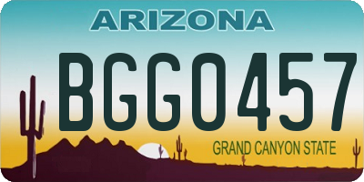 AZ license plate BGG0457