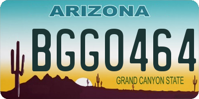 AZ license plate BGG0464