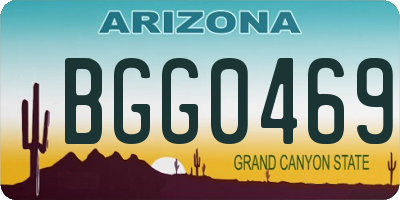 AZ license plate BGG0469