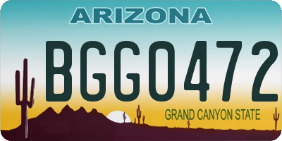 AZ license plate BGG0472