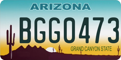 AZ license plate BGG0473