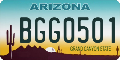 AZ license plate BGG0501
