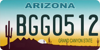 AZ license plate BGG0512