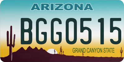 AZ license plate BGG0515