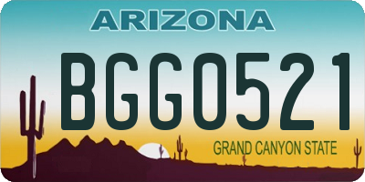AZ license plate BGG0521