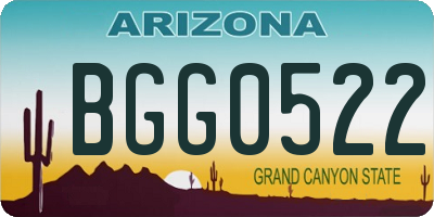 AZ license plate BGG0522