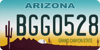 AZ license plate BGG0528