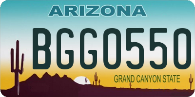 AZ license plate BGG0550