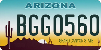 AZ license plate BGG0560