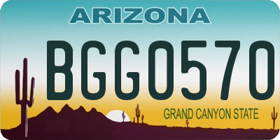AZ license plate BGG0570
