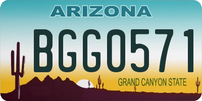 AZ license plate BGG0571