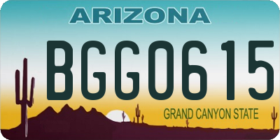 AZ license plate BGG0615