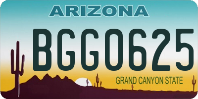 AZ license plate BGG0625