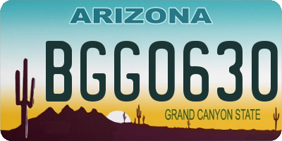 AZ license plate BGG0630
